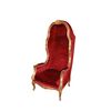 Grande Poltrona a Trono di inizio 1900 Stile Luigi XV in legno dorato Foglia Oro