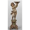 Scultura lignea argentata raffigurante un putto.