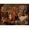 Alessandro Magno e Campaspe nello studio del pittore Apelle, Balthasar Van Den Bossche (Anversa, 1681 - 1715)