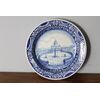 Antico grande piatto maiolica  1915 raffigurante Roma –Piazza San Pietro. Mis 45 Firmato e datato sul retro. Manifattura Francese .