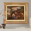 Italian painting landscape with family scene from the 18th century