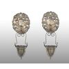 Coppia di acquasantiere antiche in Argento cesellato. Roma XIX secolo.