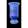 Vaso in vetro blu corroso all’acido con parte inferiore costolata.Alfredo Rossi.Murano.
