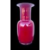 Vaso in vetro:opalino color rosso amaranto.Venini Murano.