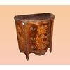 Antico comò intarsiato francese stile Luigi XV del 1800 con marmo e bronzi
