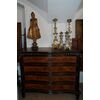 Lombard chest of drawers in walnut and burr walnut inlaid
