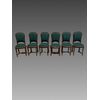 Six chairs with upholstered seats and backs, Louis XVI