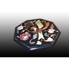 Tavolino ottagonale italiano in marmo con ricchissimo intarsio in pietre dure semipreziose