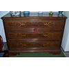 Italian chest of drawers in walnut and olive tree with fillets in maple