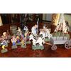 Indian camp set and cowboy wood statue - early 1900s     