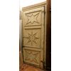 ptl443   grande porta laccata con pannelli a stella e telaio scolpito, h cm 290 x 142