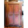 ptl445  porta laccata bordeaux, epoca primi '700,h cm 248 x 170 larg. max