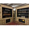 LIB158 - N°3 mobili libreria laccati e dipinti, epoca I metà '800, misure cm L 222/257 x H 278 x P 40