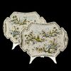 Coppia di vassoi con manici in maiolica , Antonibon , cm 48 , XVIII secolo VENDUTI