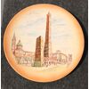 Pottery plate depicting the two towers of Bologna     