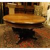 tav131 round extendable basket table, in walnut, half of the 19th century     