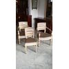 4 lacquered and gold armchairs     