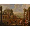 Costruzione della Torre di Babele, Pittore fiammingo XVII-XVIII secolo