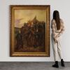 French painting with soldiers and horses from the 19th century