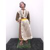 Crib figurine in painted wood depicting peasant woman. Genoa     