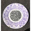 Piatto in terraglia con decoro a decalcomania raffigurante scena circense.Sarregumines,Francia.