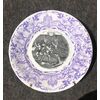 Earthenware plate with decal decoration depicting circus scene. Sarregumines, France.     