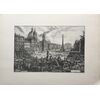 &quot;View of Piazza Navona&quot; - 19th century - Piranesi burin engraving     