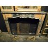 chm638 - gray, blue and yellow marble fireplace, cm l 151 xh 114     