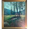 Dipinto olio su tela con paesaggio agreste.Italia