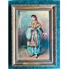 Dipinto olio su tela raffigurante figura femminile in costume.Francia