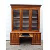 LIBRERIA A TRE PORTE IN NOCE EPOCA META' 800 FRANCIA RESTAURATA  cm L 204xP58xH258