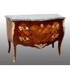 Cassettone antico Napoleone III Francese in legni esotici pregiati con piano in marmo. Periodo XIX secolo.