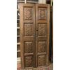 pts304 n. 2 porte doppie scolpite in noce, cm l 96 x h 204