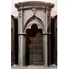 dars377 - neo-Gothic portal in pink granite stone, cm 187 xh 348     