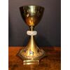 Vermeille silver chalice with ivory central ring.Italy.     