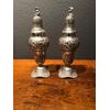 Pair of silver sugar spreaders with floral decoration. Germany.     