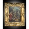 Dipinto antico olio su rame "Ramino" raffigurante scena religiosa "Noli me tangere". Roma XVIII secolo.