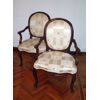 a Genovesi 18 century walnut pair armchairs   