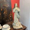 Antica Scultura in terracotta dipinta  Madonna Immacolata . 1827 Luigi Pettinari Scultore . H 48