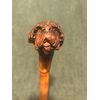 Bastone in bambu’in pezzo unico con pomolo raffigurante testa di cane.