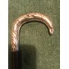 Bastone con impugnatura in argento con decoro Art nouveau.Canna in palissandro.