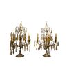 Coppia di Flambeaux in Ottone e Cristallo 