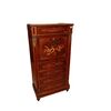 Piccolo Secretaire Francese Luigi XVI con marmo applicazioni in bronzo e ricchi motivi di intarsio XIX secolo