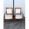 Coppoa of armchairs in blond walnut period.     