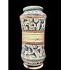 Albarello in maiolica con decoro a ‘foglia di quercia.Montelupo.