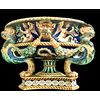 Centrotavola in maiolica con decoro a grottesche e raffaellesche.Manifattura Ginori.