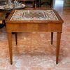 Tavolo quadrato con piano marmo con scacchiera 