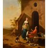 Scena galante all’ingresso di una locanda, Jan Vermeer d'Utrecht (Schoonhoven, vers 1630 - 1692) seguace