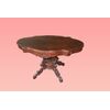 Tavolino sagomato francese stile Luigi Filippo del 1800 in legno di mogano con cassetto e basamento intaglaito