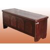 Cassapanca italiana del 1800 in legno di pioppo con decori